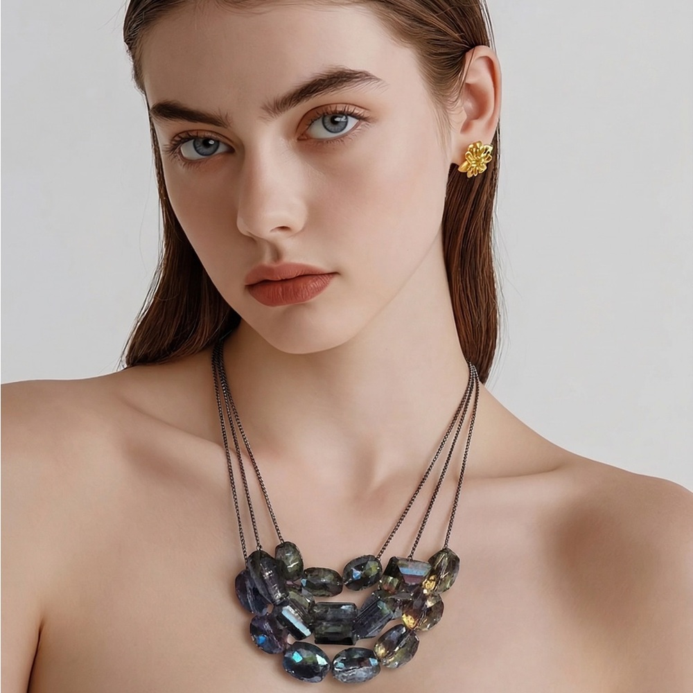 Kenneth Cole Iridescent Black and Blue Necklace - Picture 3 of 5